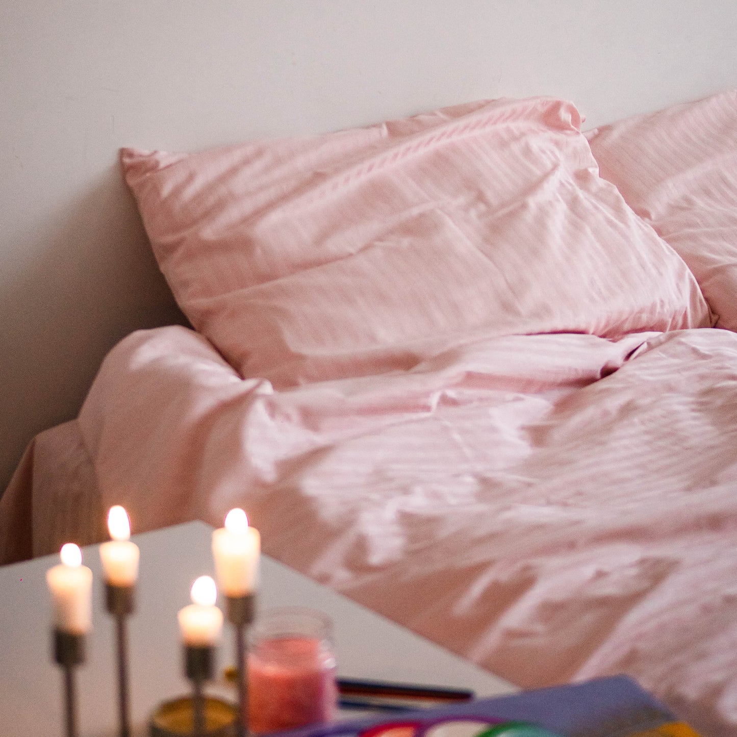 Premium Stripe Sateen Sheet Set
