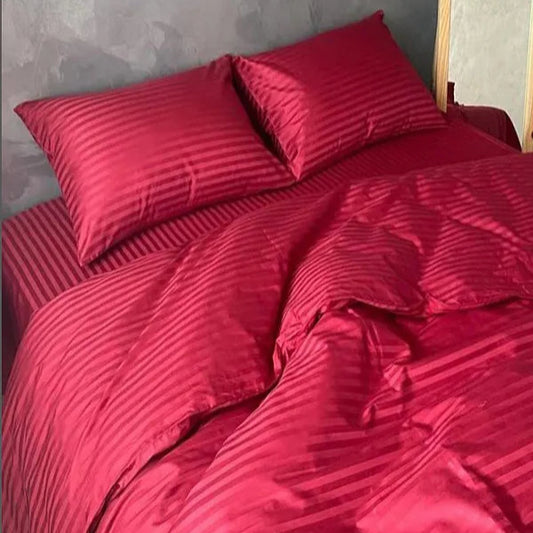 Premium Stripe Sateen Sheet Set