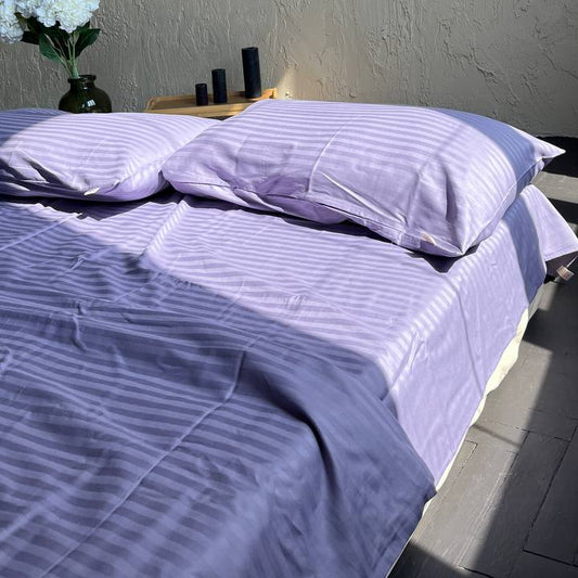Premium Stripe Sateen Sheet Set