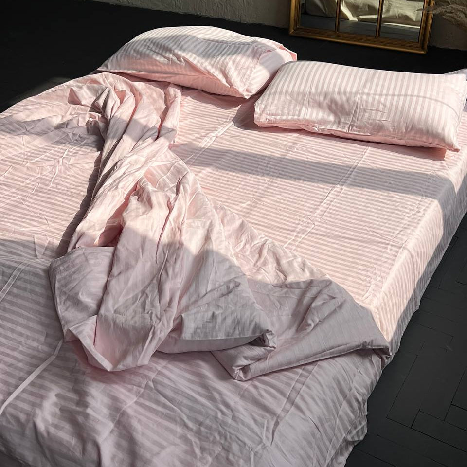 Premium Stripe Sateen Sheet Set