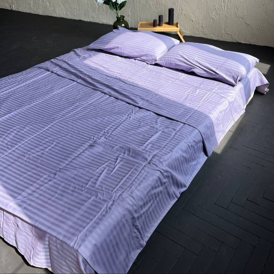 Premium Stripe Sateen Sheet Set