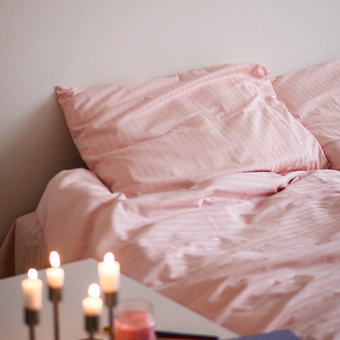 Premium Stripe Sateen Sheet Set
