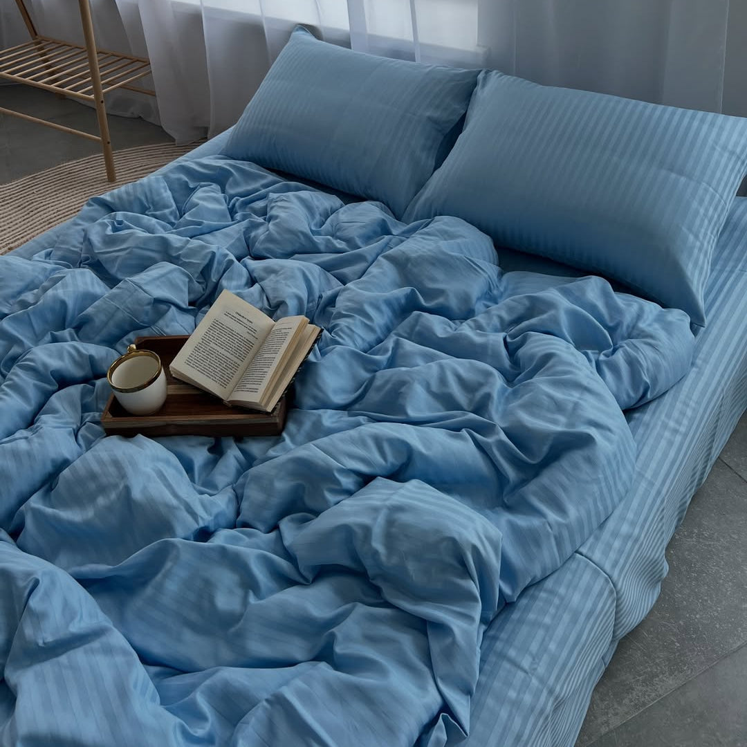 Premium Stripe Sateen Sheet Set