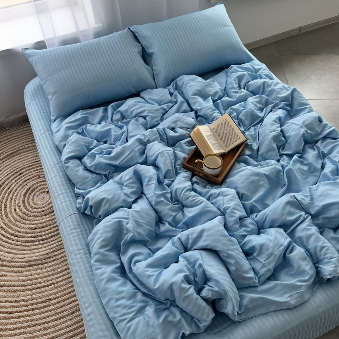 Premium Stripe Sateen Sheet Set