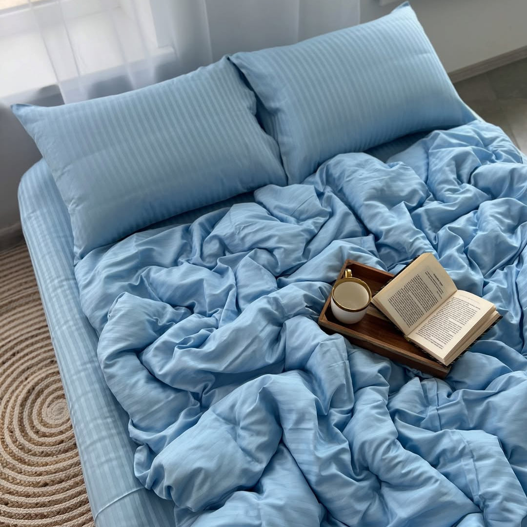 Premium Stripe Sateen Sheet Set