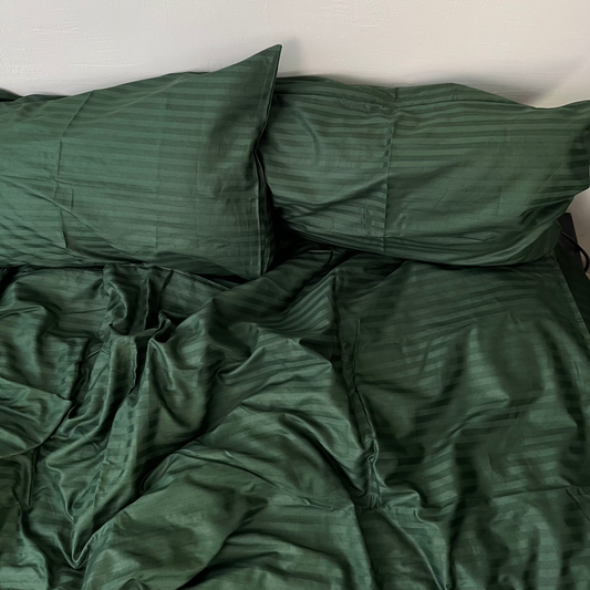 Premium Stripe Sateen Sheet Set
