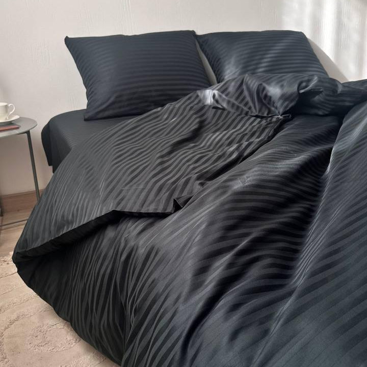 Premium Stripe Sateen Sheet Set