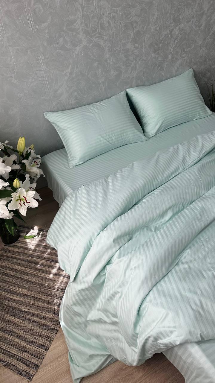 Premium Stripe Sateen Sheet Set